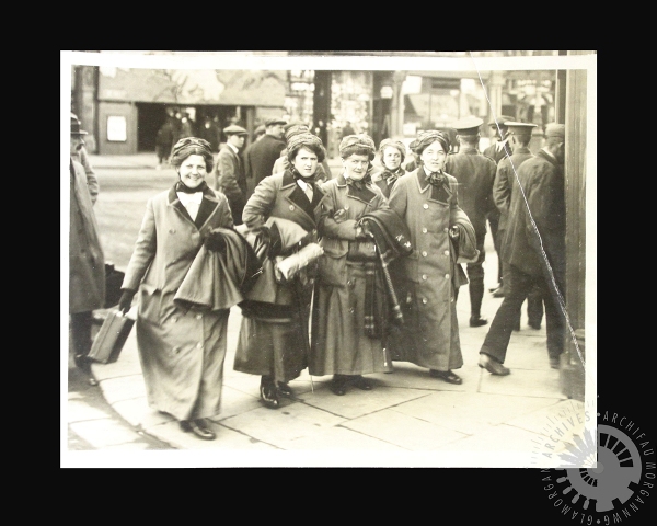 a group of Welsh suffragettes departing from Cardiff to volunteer as nurses with the Serbian Army, sometime in 1