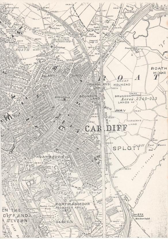 Map of Roath with old placenames superimposed
