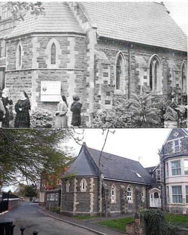St Teilo's Priory Chapel old and new