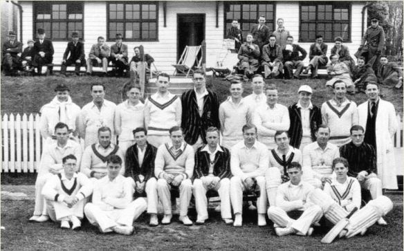 Maurice Turnbull captaining Glamorgan wearing his MCC sweater