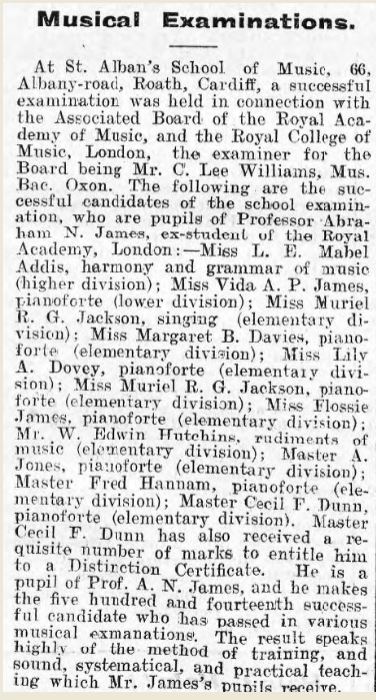 Aberdare Leader 23rd Dec 1905