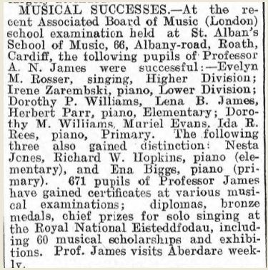 Aberdare Leader 26th Dec 1908