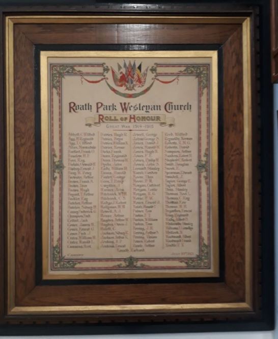 Roath Park Wesleyan Church Roll of Honour a