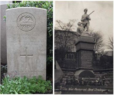 Charles adams grave and New Tredegar war memorial