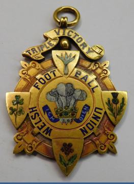 Triple Crown medal belonging to Frank Hill in Cardiff Rugby Museum