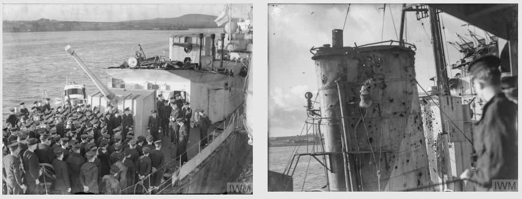 HMS Onslow back home after the battle in 1943