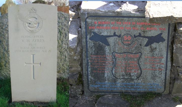 Vivian Howard Ayres headstone and memorial