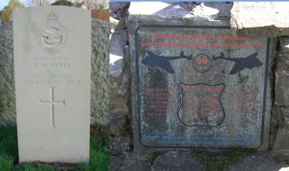 Vivian Howard Ayres headstone and memorial
