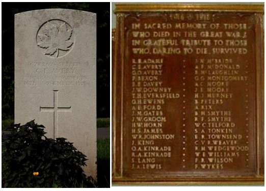 Headstone and Memorial in Canada