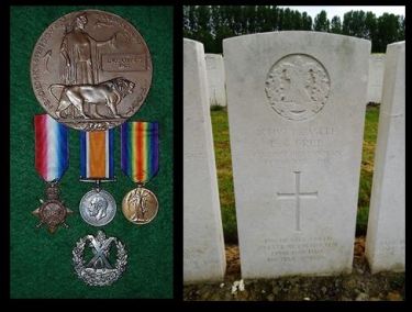 Enos Charles Free medals and headstone