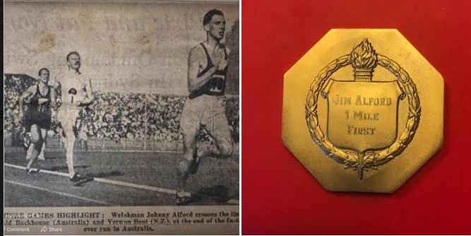 Jim Alford and his gold medal from Australia Empire Games (pic credit - Paul Alford)