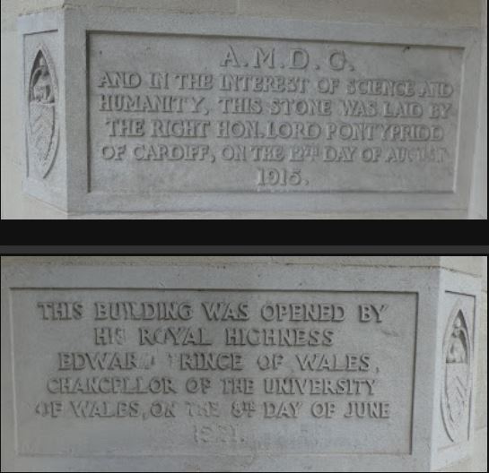 Cardiff University Queen's Building foundation stones