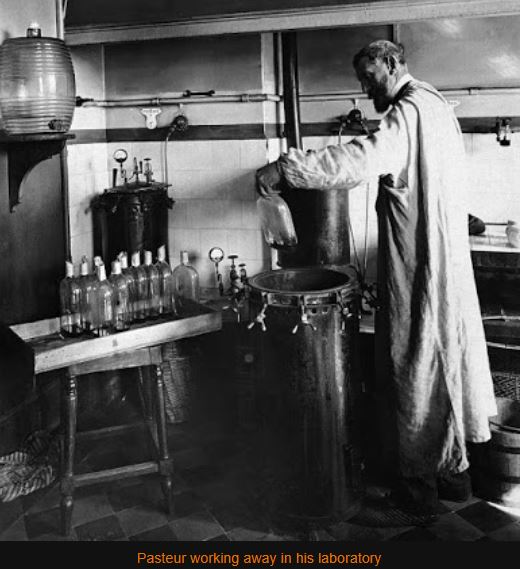 Pasteur in his laboratory
