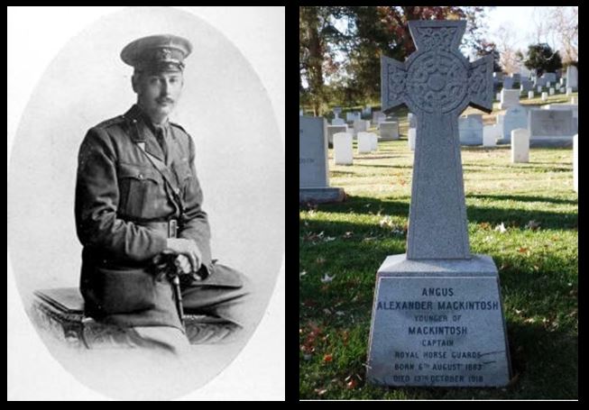 Angus Alexander Mackintosh and headstone at Arlington Cemetery