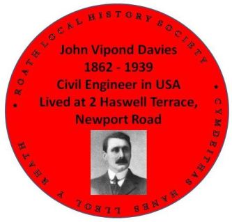 John Vipond Davies red plaque