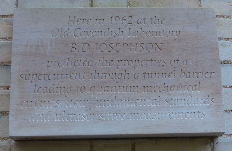 Brian Josephson plaque, Cavendish Laboratory, Cambridge