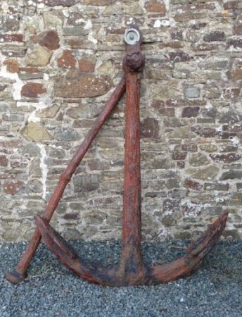Miura trawler anchor on display in Bude