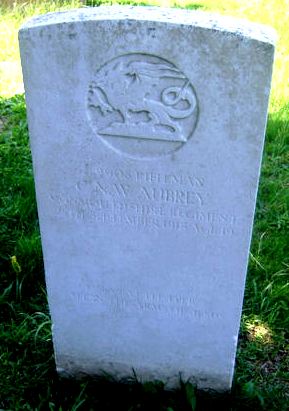 Cyril Nathaniel William Aubrey headstone Cathays Cemetery
