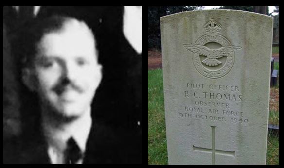 Richard Caredig Thomas portrait and headstone