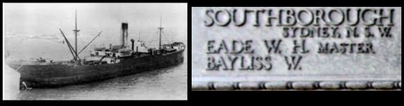 SS Southborough and W H Eade on Tower Hill Memorial