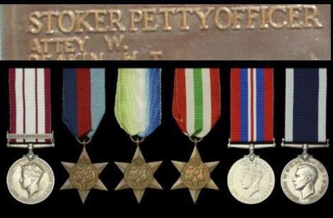 William Attey Plymouth Naval Memorial and medals