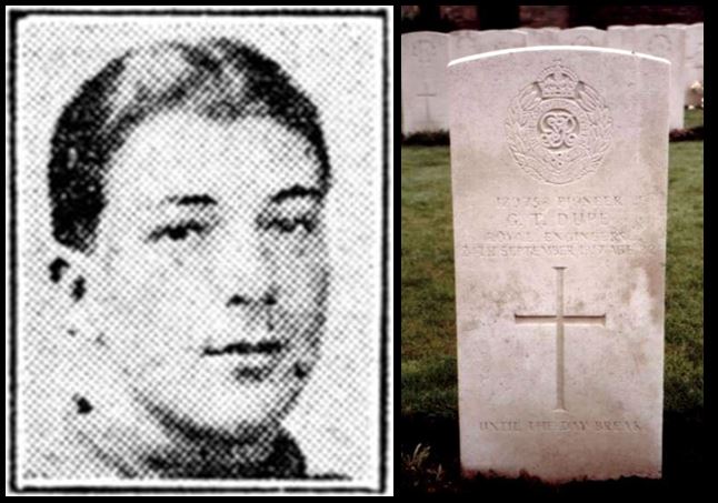 George Thomas Dupe portrait and headstone