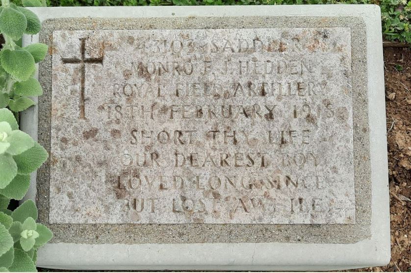 Monro Hedden headstone