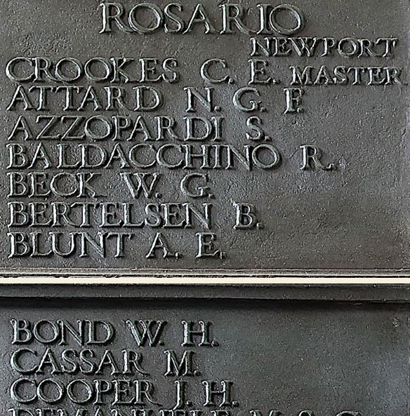 Tower Hill Memorial Joseph Herbert Cooper Rosario