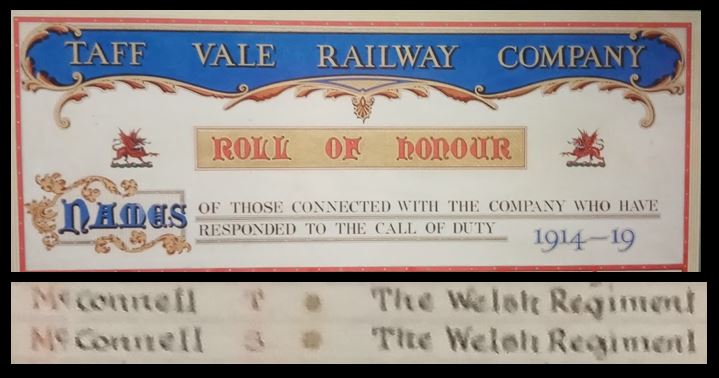 Taff Vale Railway Company Roll of Honour - McConnell