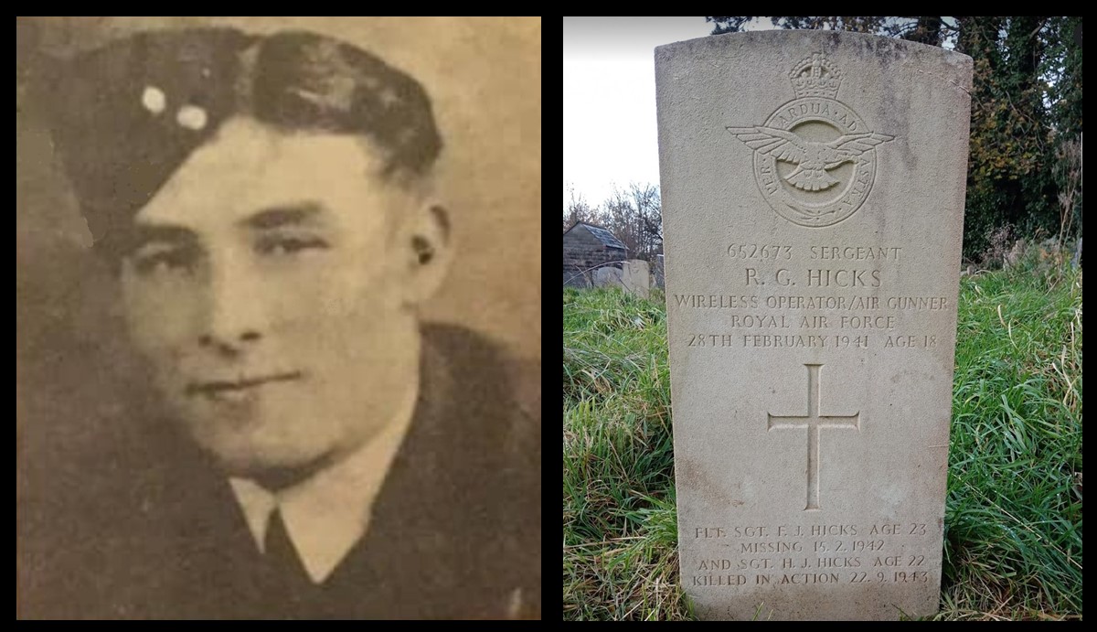 Reg Hicks picture and headstone