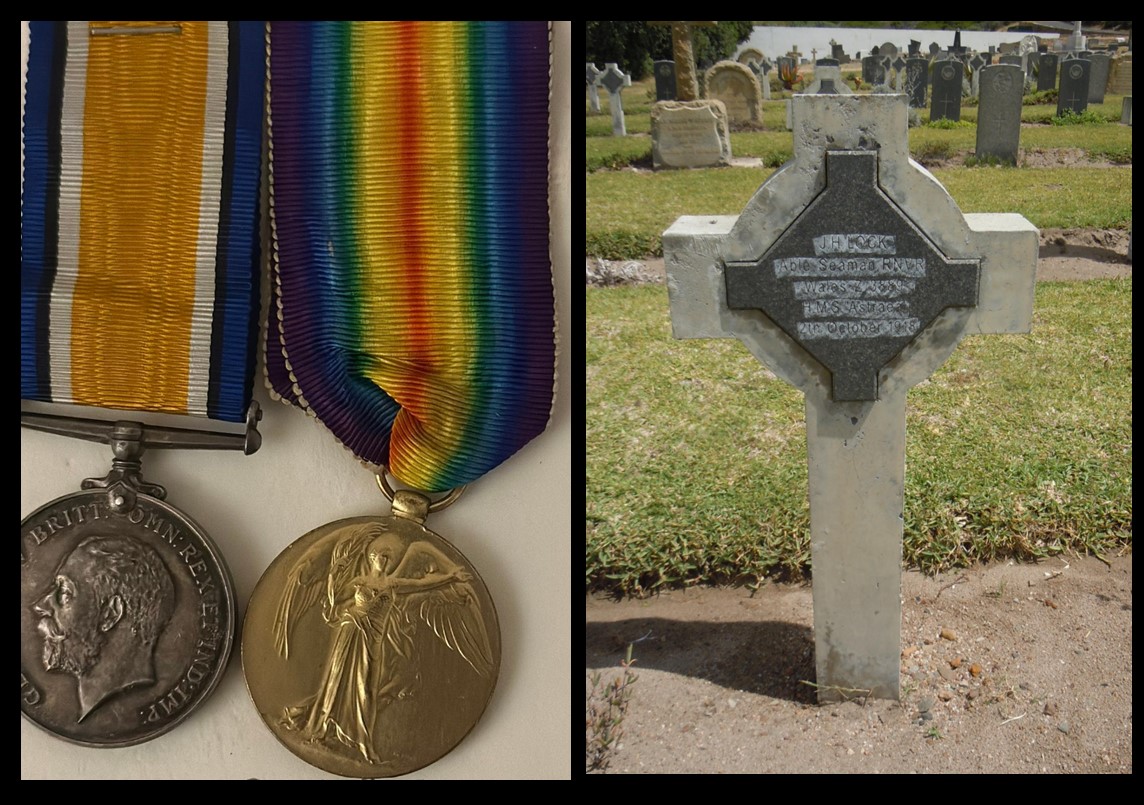 James Howard Lock medals and headstone
