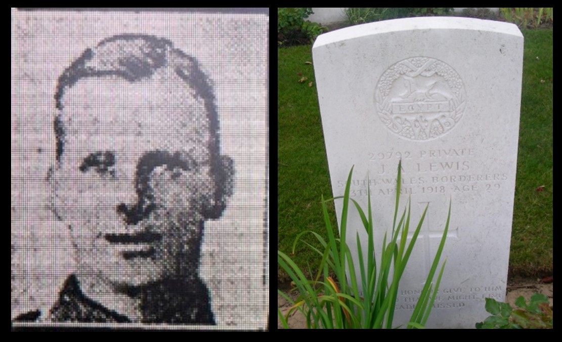 John Alfred Lewis - picture and headstone