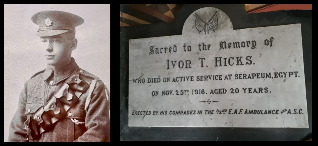 Ivor Thomas Hicks picture and memorial plaque