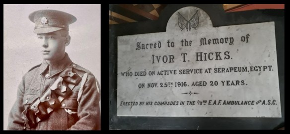 Ivor Thomas Hicks picture and memorial plaque