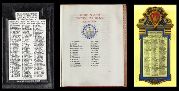 William Norman Davies on London and Provincial Bank memorial and Roll of Honour