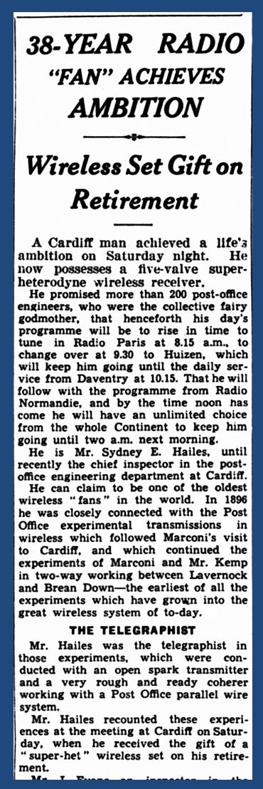 1934 Hailes says he was the operator